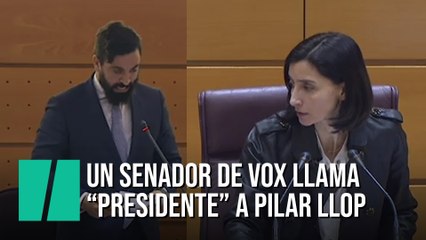 El senador de Vox Jacobo González-Robatto llama "presidente" a Pilar Llop