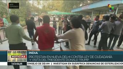 Download Video: Masivas protestas en India contra la visita de Donald Trump