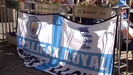 La afición del Manchester City se hace notar en el centro de Madrid