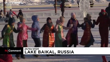 On a frozen Siberian lake, festival-goers mark the Lunar New Year