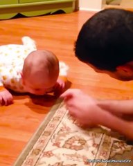 Funniest Baby First Crawl With Daddy