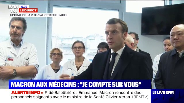 Macron à la Pitié-Salpêtrière: Je compte sur vous et vous pouvez compter sur moi