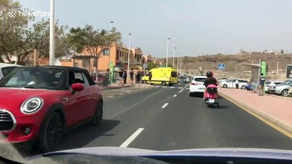 Ambulance seen entering Tenerife's H10 Costa Adeje Palace Hotel amid coronavirus lockdown