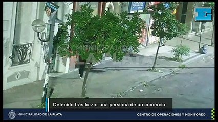 Forzó la persiana de seguridad de un comercio y terminó detenido