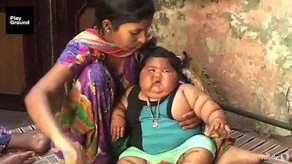 La niña india que no puede dejar de comer