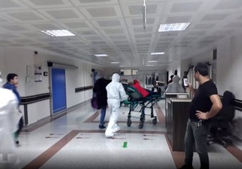 Erzurum'da koronavirüs şüphesiyle hastaneye getirilen vatandaşlara ait ilk görüntüler
