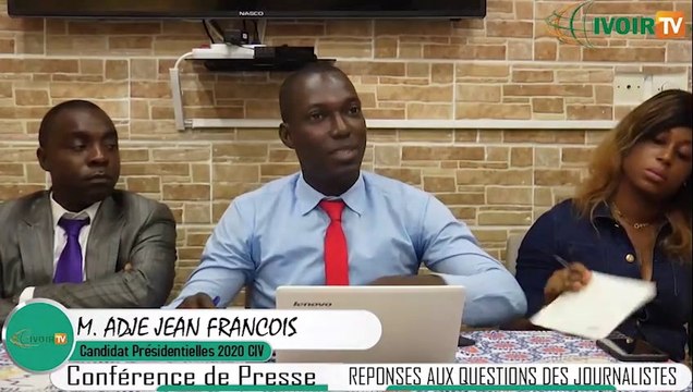 Présidentielle 2020: 2ème partie de la conférence de presse du candidat ADJE Jean-François