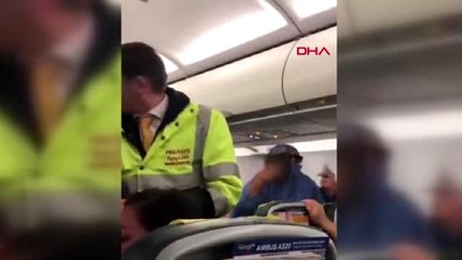 Uçakta olay çıkaran kadına tahliye