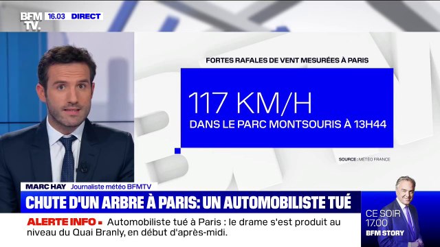 Paris: des rafales de vent jusqu'à 117 km/h enregistrées