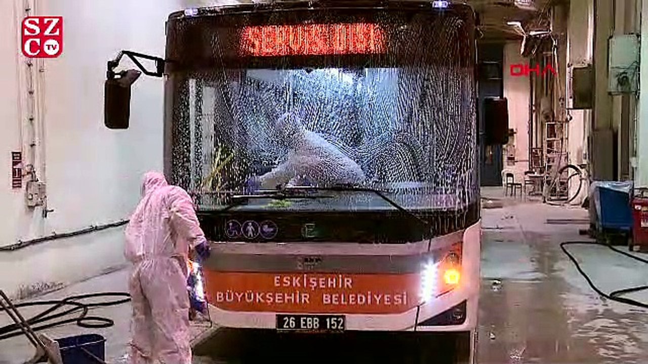Eskişehir'de toplu taşıma araçlarında temizlik!