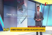 SMP: hombre persigue y captura a delincuente en moto