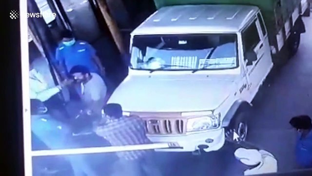CCTV footage captures toll plaza employees beat-up two men in southern India