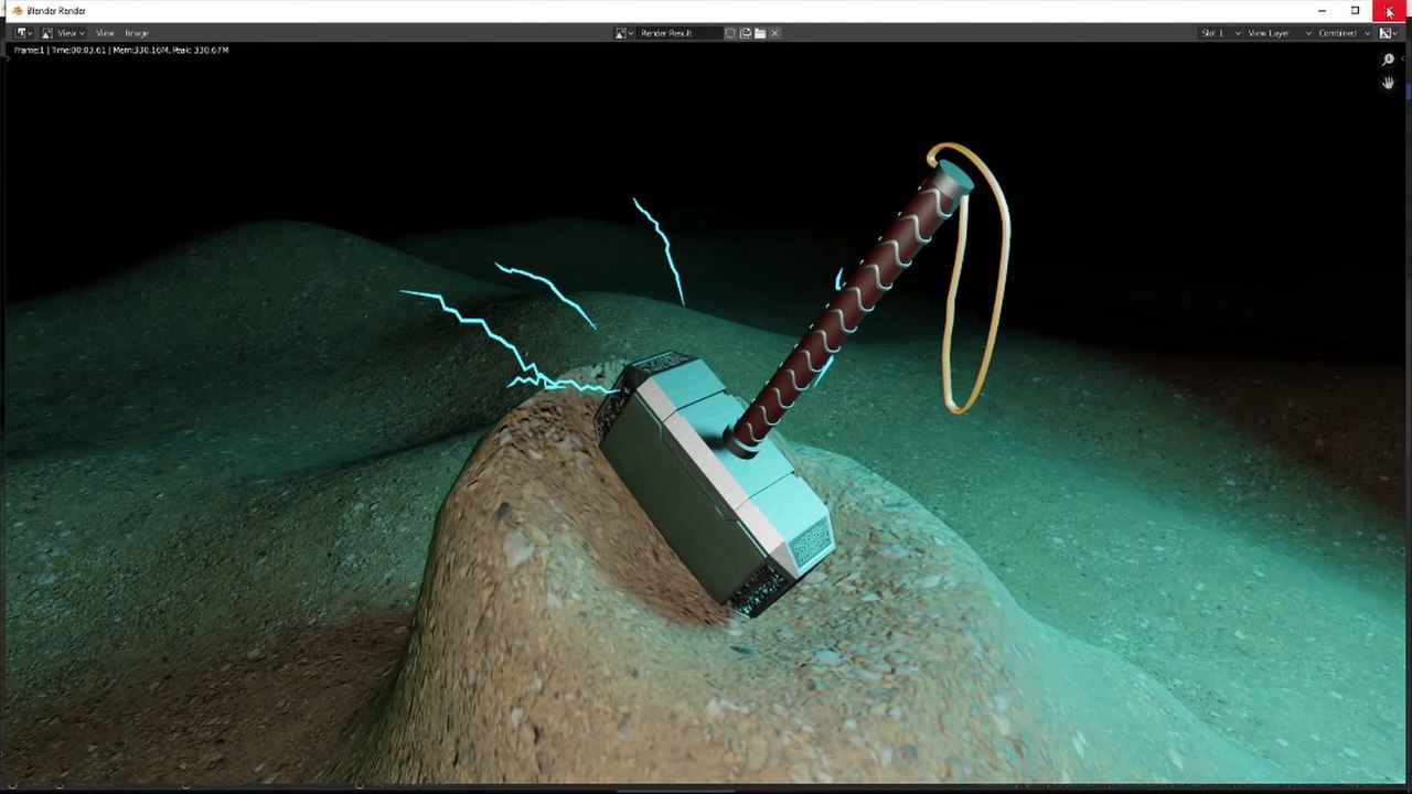 Thor's Hammer Mjölnir - Blender 2.82 - EEVEE - Cycles
