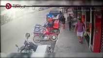 Câmera de segurança flagra acidente na Avenida Anastácio Braga, em Itapipoca