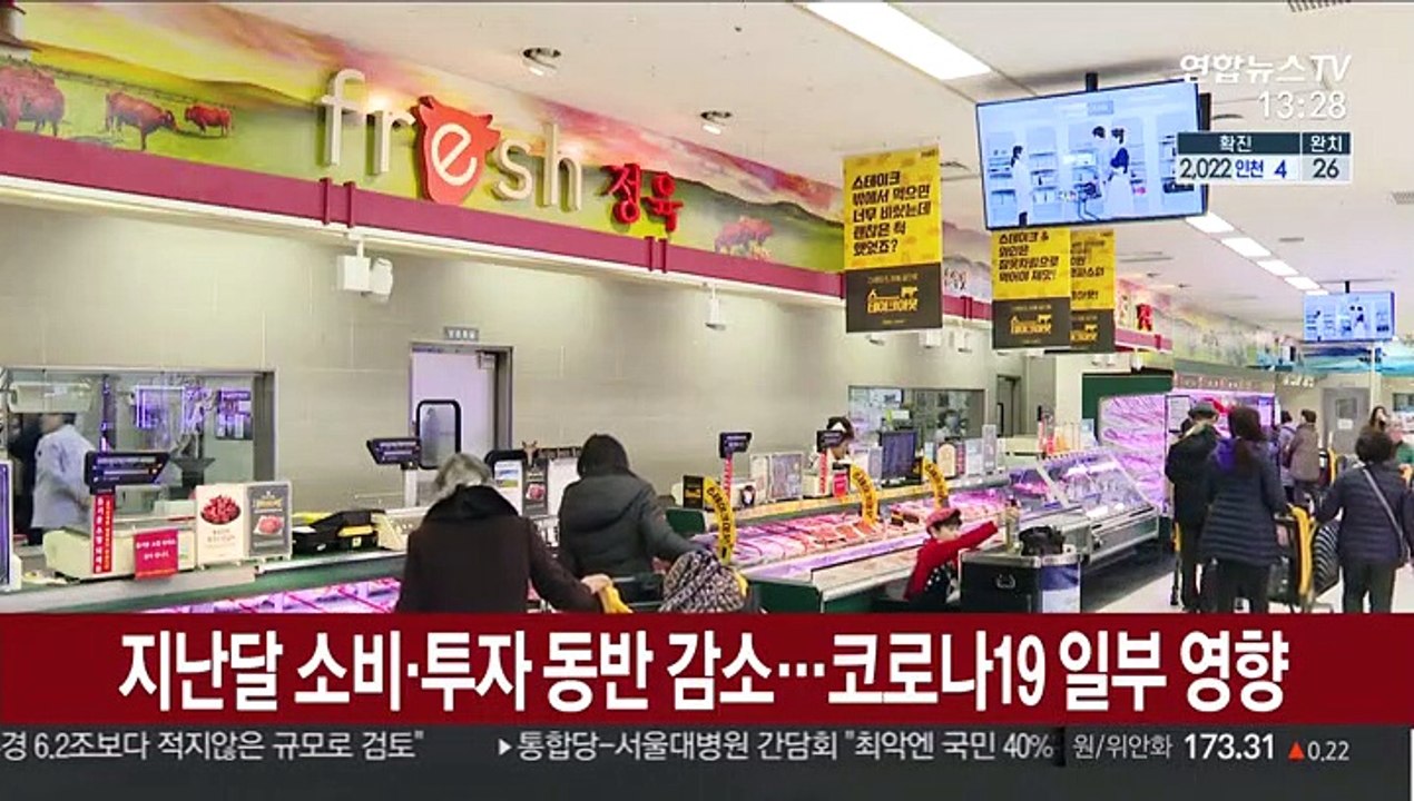 지난달 소비·투자 동반 감소…코로나19 일부 영향