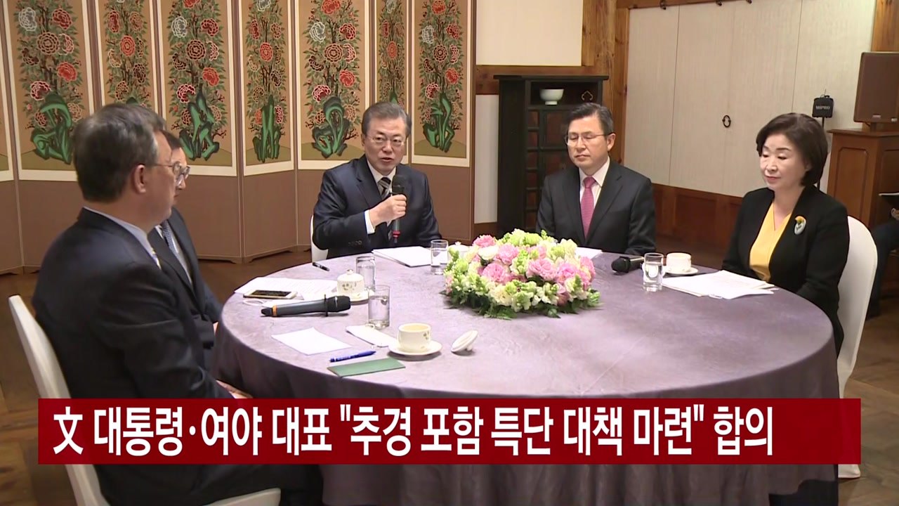 [YTN 실시간뉴스] 文 대통령·여야 대표 "추경 포함 특단 대책 마련" 합의 / YTN