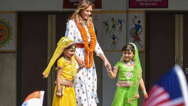 Melania attends Happiness Class at Delhi govt school