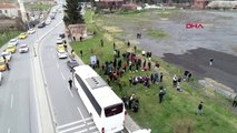 Kazlıçeşme'den edirne'ye gitmek için bekleyen göçmenler havadan görüntülendi
