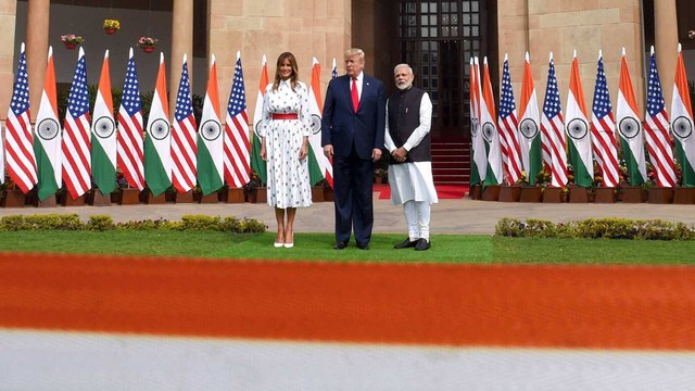 Donald Trump, Melania reach Hyderabad House, meet Modi