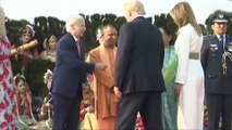 Trump & Melania received by CM Yogi and UP Governor in Agra