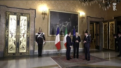 Napoli - Mattarella con Macron e Conte (27.02.20)
