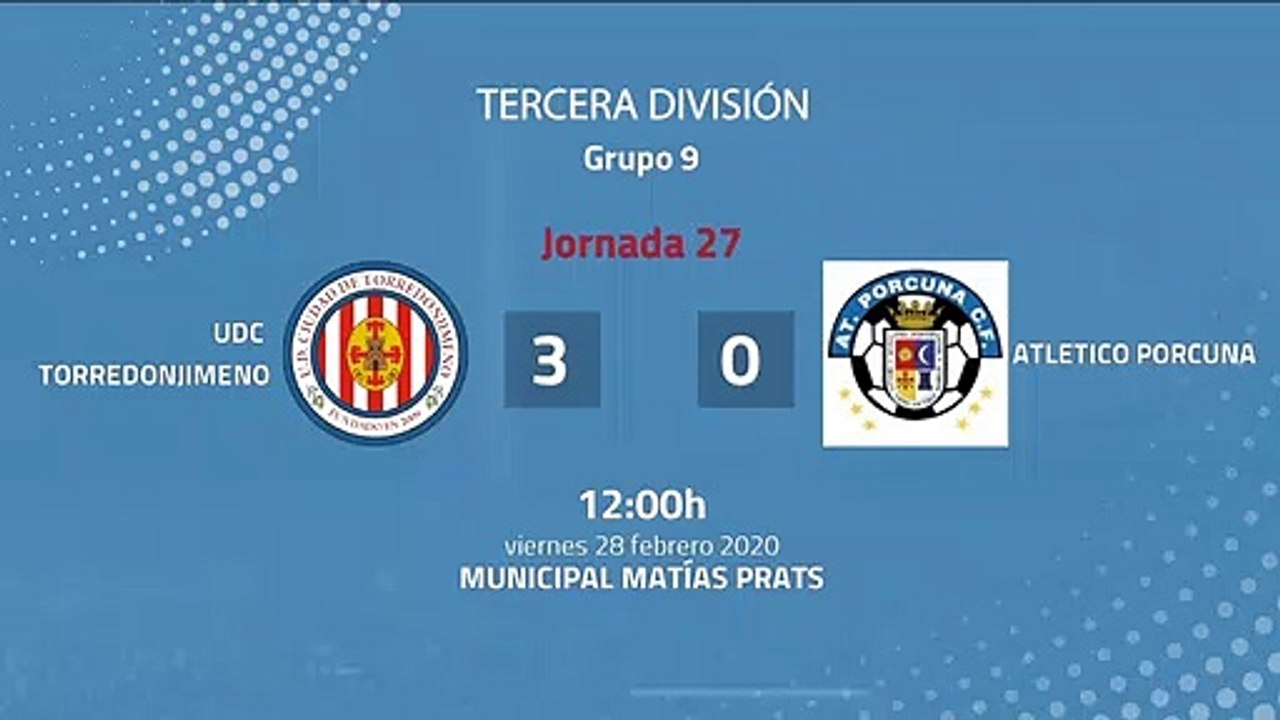 Resumen partido entre UDC Torredonjimeno y Atletico Porcuna Jornada 27 Tercera División