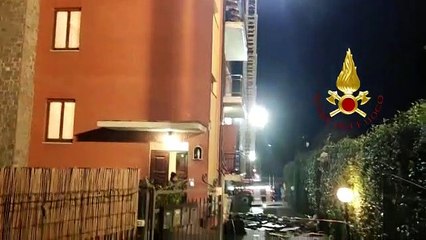 Perugia - Tetto in fiamme a Castel del Piano (28.02.20)