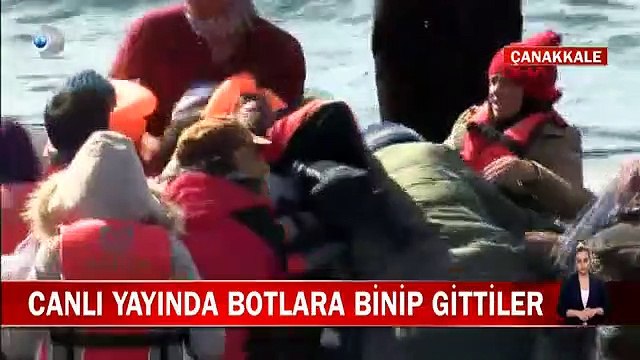 Canlı Yayında Botlarla Yunanistan'a Geçtiler