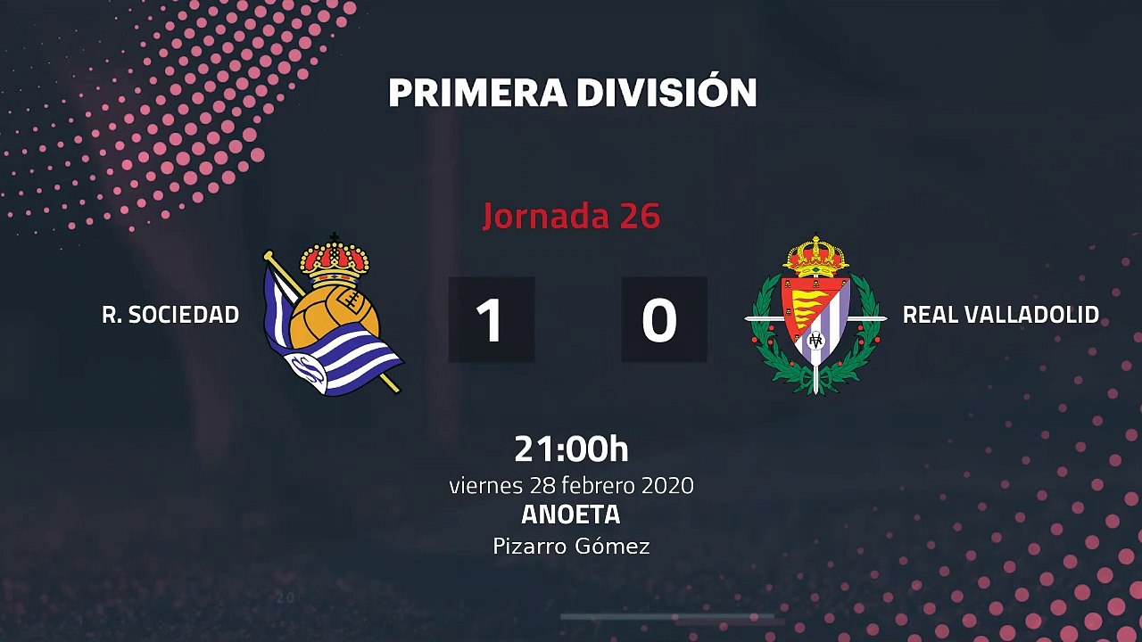 Resumen partido entre R. Sociedad y Real Valladolid Jornada 26 Primera División