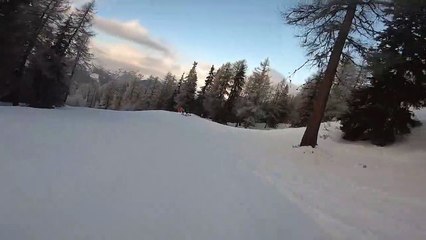 Skier Ruins Drone with Ski Pole after Near Miss
