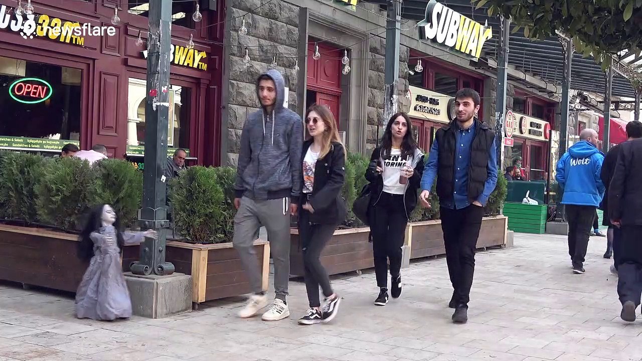 Terrifying ghost prank amuses and horrifies people in Georgia Republic