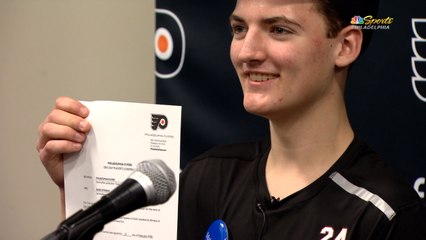 Blake Steigauf signs one-day contract with Flyers and reads starting lineup