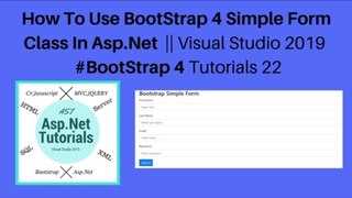 How to use bootstrap 4 simple form class in asp.net || visual studio 2019 #bootstrap 4 tutorials 22