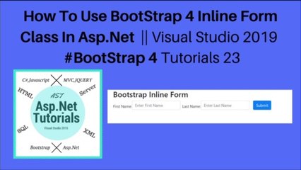How to use bootstrap 4 inline form class in asp.net || visual studio 2019 #bootstrap 4 tutorials 23