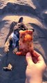 dog enjoying some time in the sand Funny Video