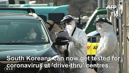 Drive-thru coronavirus testing centres spring up in South Korea