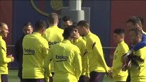 Último entrenamiento del Barça antes del Clásico frente al Real Madrid
