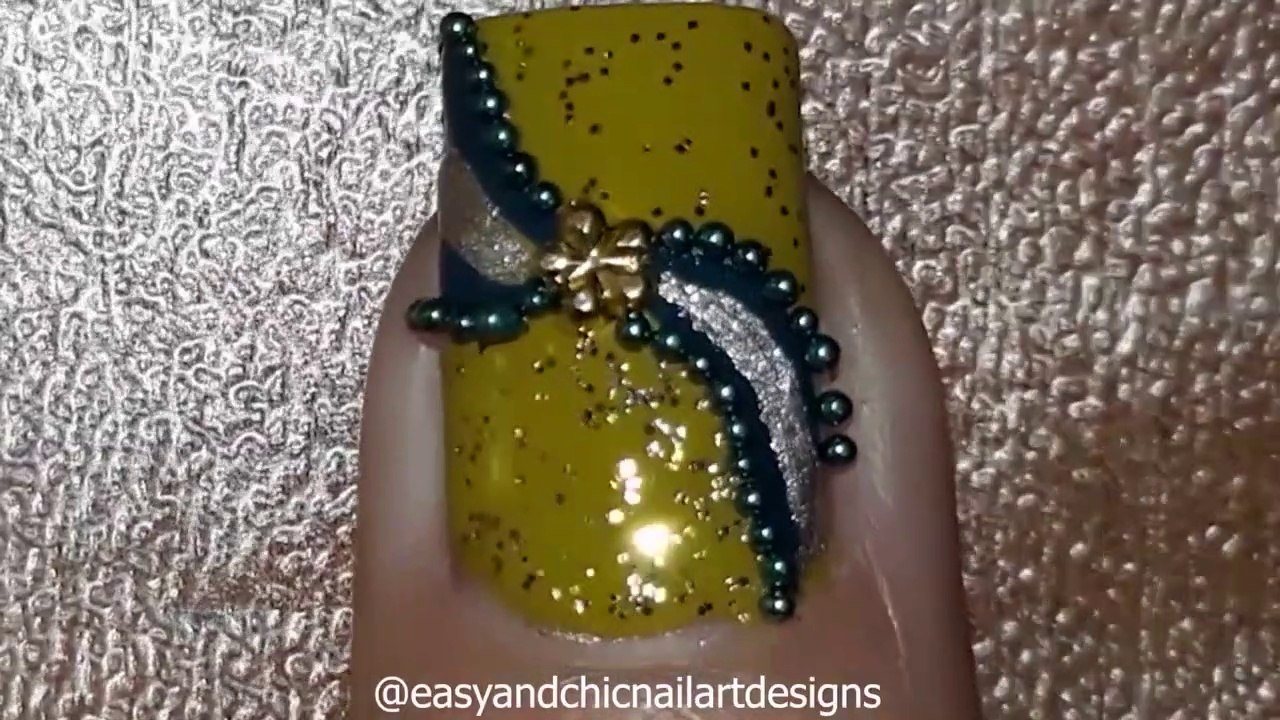 NAIL ART DESIGN FOR BEGINNERS -Nail Art Green Color-NEW Nail Art Idea
