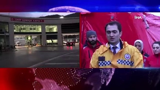 Sarp Sınır Kapısı'nda korona tehdidine karşı 100 yataklı sahra çadırı kuruldu