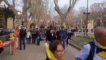 L'arrivée des catalans au centre ville de Perpignan