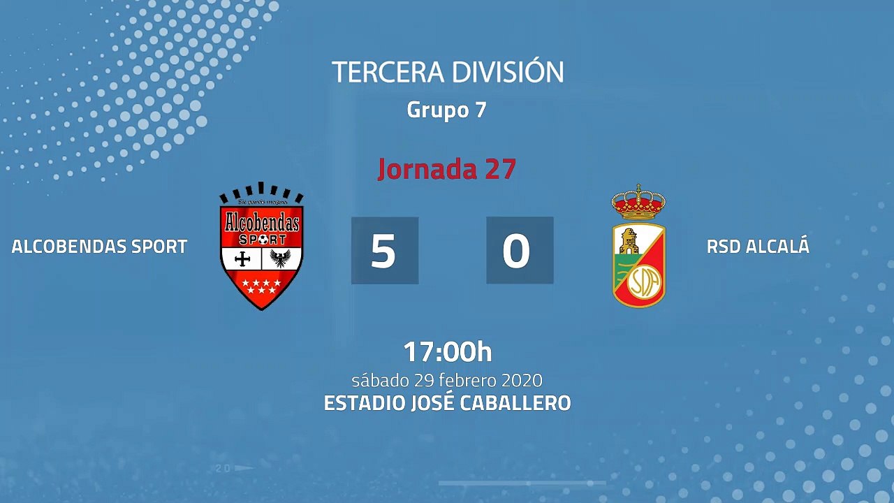 Resumen partido entre Alcobendas Sport y RSD Alcalá Jornada 27 Tercera División