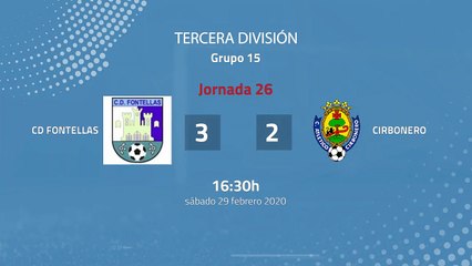 Resumen partido entre CD Fontellas y Cirbonero Jornada 26 Tercera División