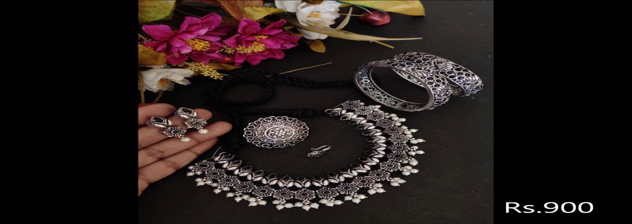 Latest Navratri Special Oxidised Necklace design ||  silver jewellery Collection