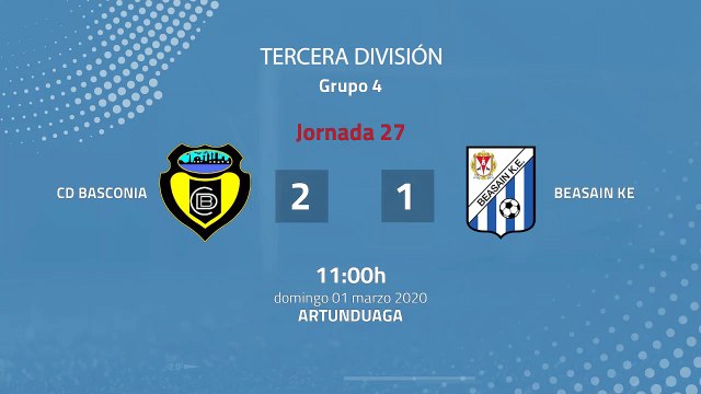 Resumen partido entre CD Basconia y Beasain KE Jornada 27 Tercera División