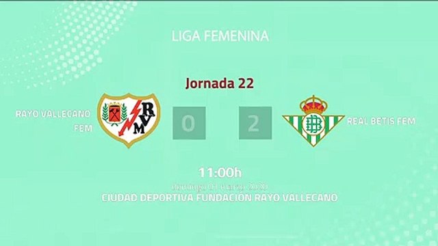 Resumen partido entre Rayo Vallecano Fem y Real Betis Fem Jornada 22 Primera División Femenina