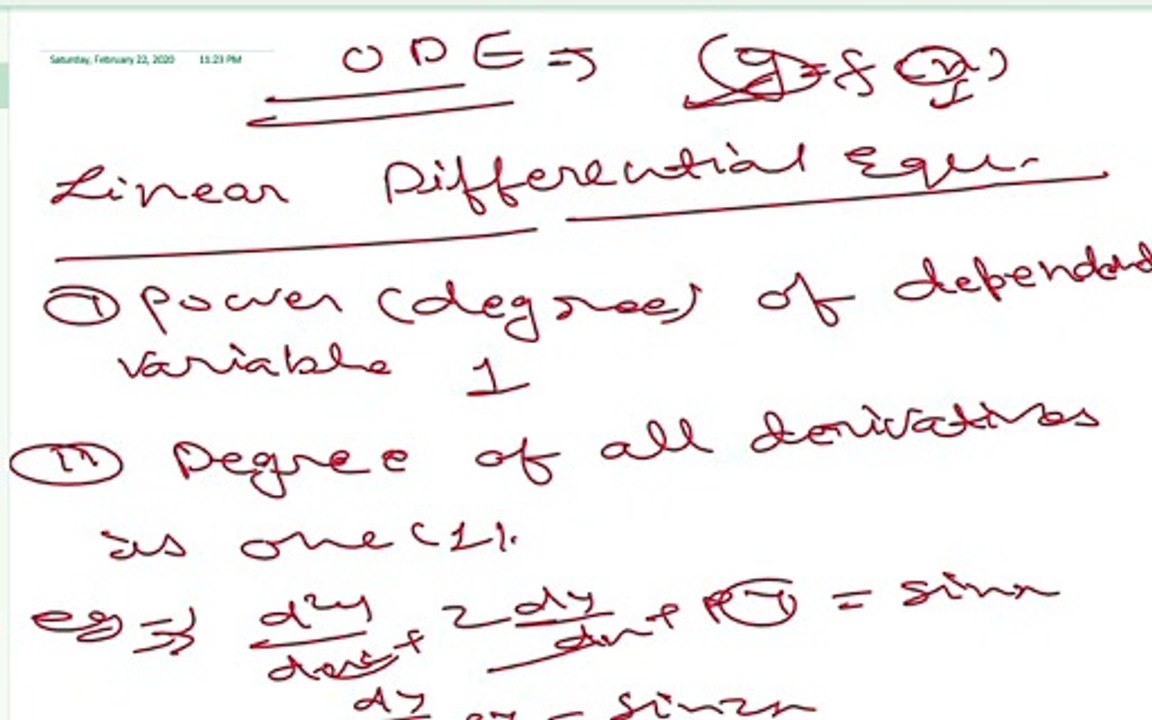 Linear Diffrential Equation