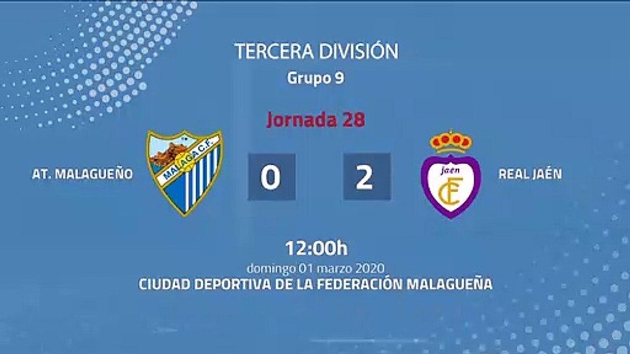 Resumen partido entre At. Malagueño y Real Jaén Jornada 28 Tercera División