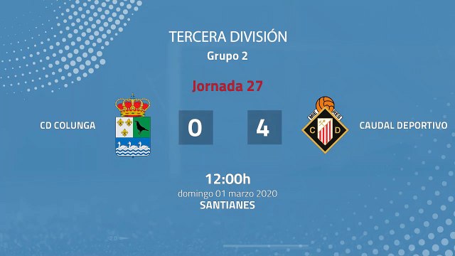 Resumen partido entre CD Colunga y Caudal Deportivo Jornada 27 Tercera División