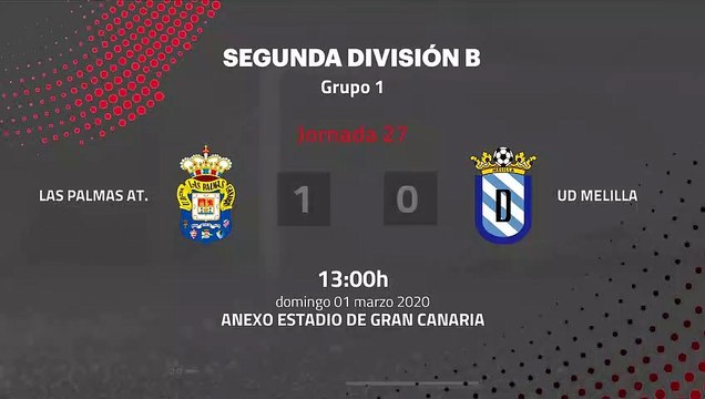 Resumen partido entre Las Palmas At. y UD Melilla Jornada 27 Segunda División B