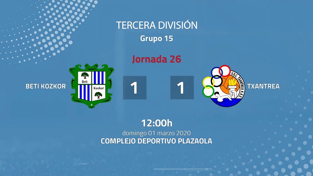 Resumen partido entre Beti Kozkor y Txantrea Jornada 26 Tercera División